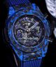 Swiss Replica Big Bang Watch HUB1242 Hublot Carbon Watch - Blue And Black Carbon Case (3)_th.jpg
